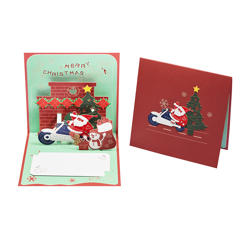Picture of New Creative Amazon Cross-Border 3D Greeting Card Holiday Greetings Handmade Card Color Printed Christmas Lettering