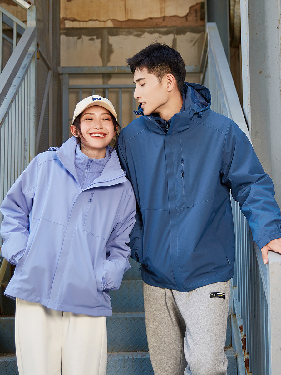 Urban outdoor waterproof jacket men's three-in-one two-piece Jacket Women's fleece liner warm mountaineering suit men