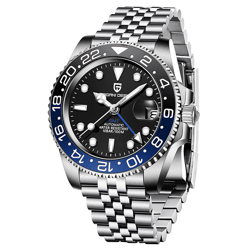 Picture of PAGANI bojiani fashion Men's automatic mechanical watch GMT two hour clock luminous calendar watch 1662
