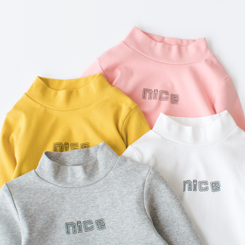 Picture of 27Kids Brand Children's Clothing Korean Style Clothing Wholesale 2024 Girls' Bottoming Shirt Turtleneck Boy's T-Shirt One Piece Consignment