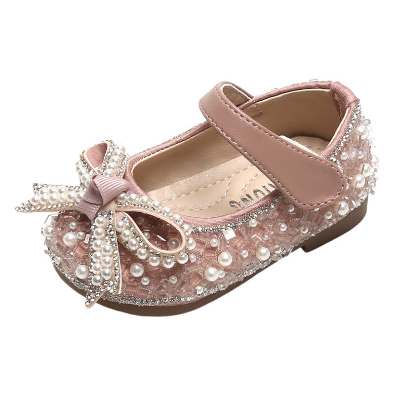 Microphone bear baby girls' shoes princess shoes baby girls' soft bottom toddler shoes children's non-slip breathable leather shoes