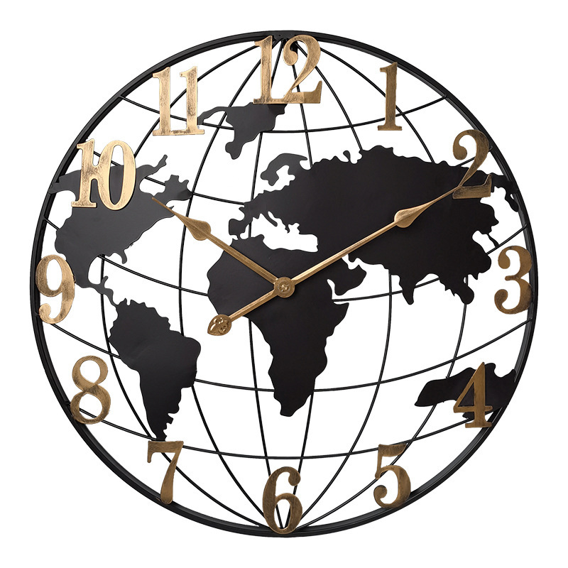 World map clock wall clock living room home clock Nordic