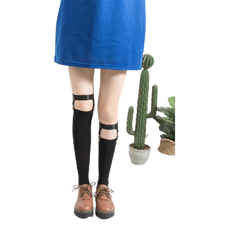 Leg ring jk socks women's tube socks ins trendy Japanese uniform calf socks thin leg knee-length stockings buckle thin spring and summer