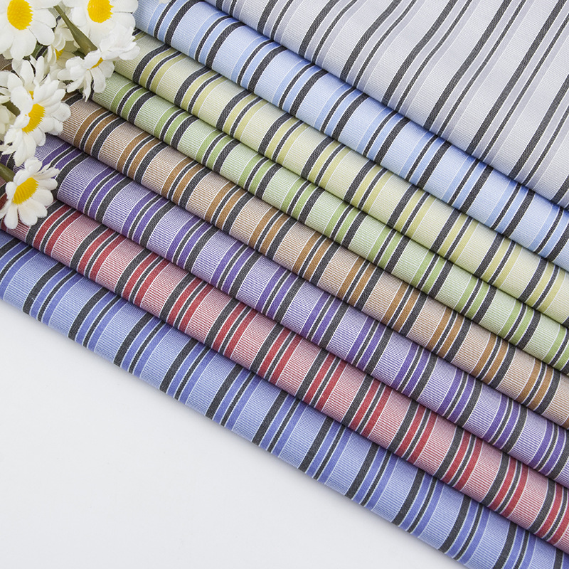 Picture of New Yarn-dyed Fabric Jacquard Fabric Fashion Men's Shirt Striped Polyester Brocade Fabric Polyester Cotton Yarn-dyed Fabric