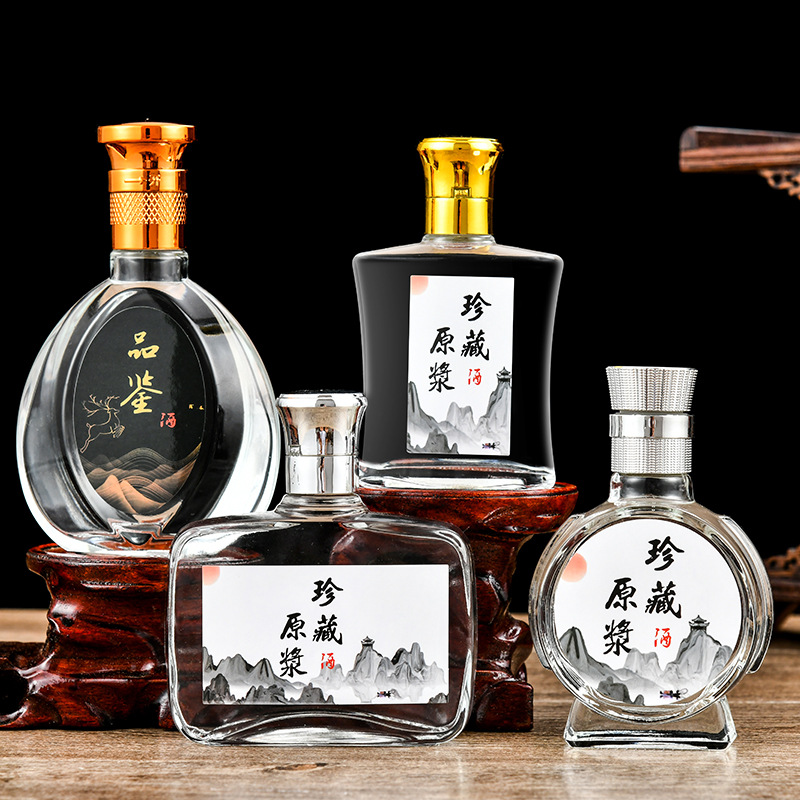 Picture of 0.1kg Small Liquor Bottles, Glass Liquor Empty Bottles, 100ml Glass Tasting and Tasting Bottles, Transparent Glass Wine Storage Bottles