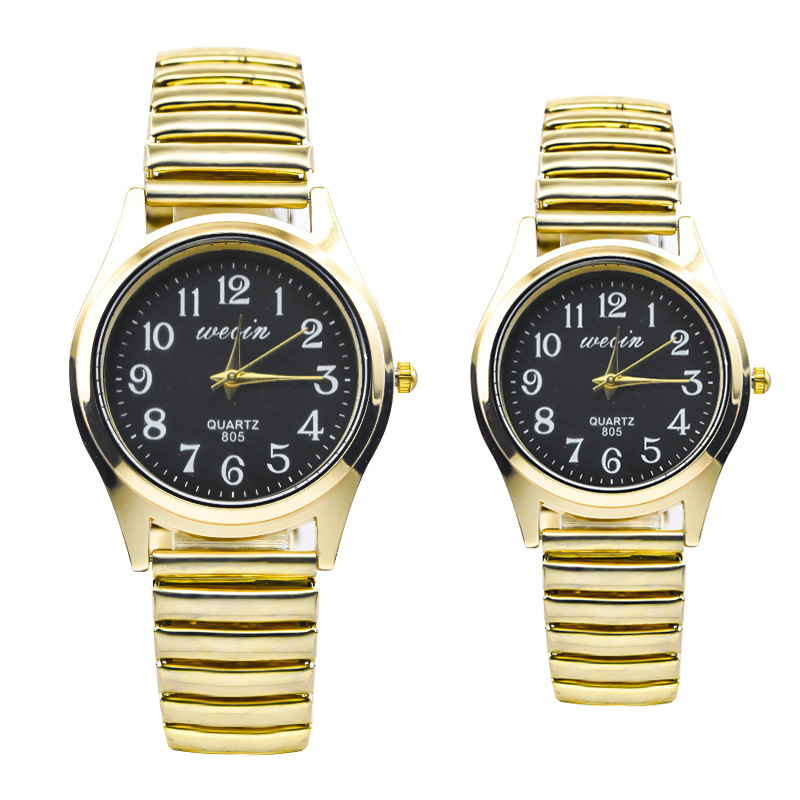 Convenient elastic watch digital old man watch waterproof elastic band steel band watch wholesale fashion gift