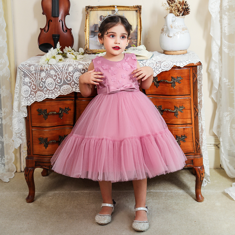 Children's dress children's princess wedding dress dress children's fluffy dress host catwalk show costume