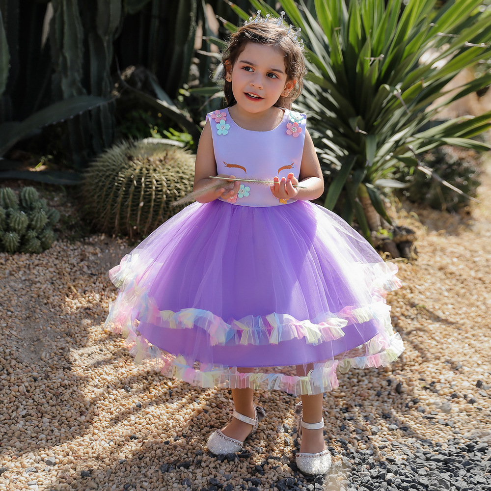 Amazon Skirt Cross-Border Supply New Girls Dress Skirt Holiday Dress Unicorn Children's Clothing Child Dress