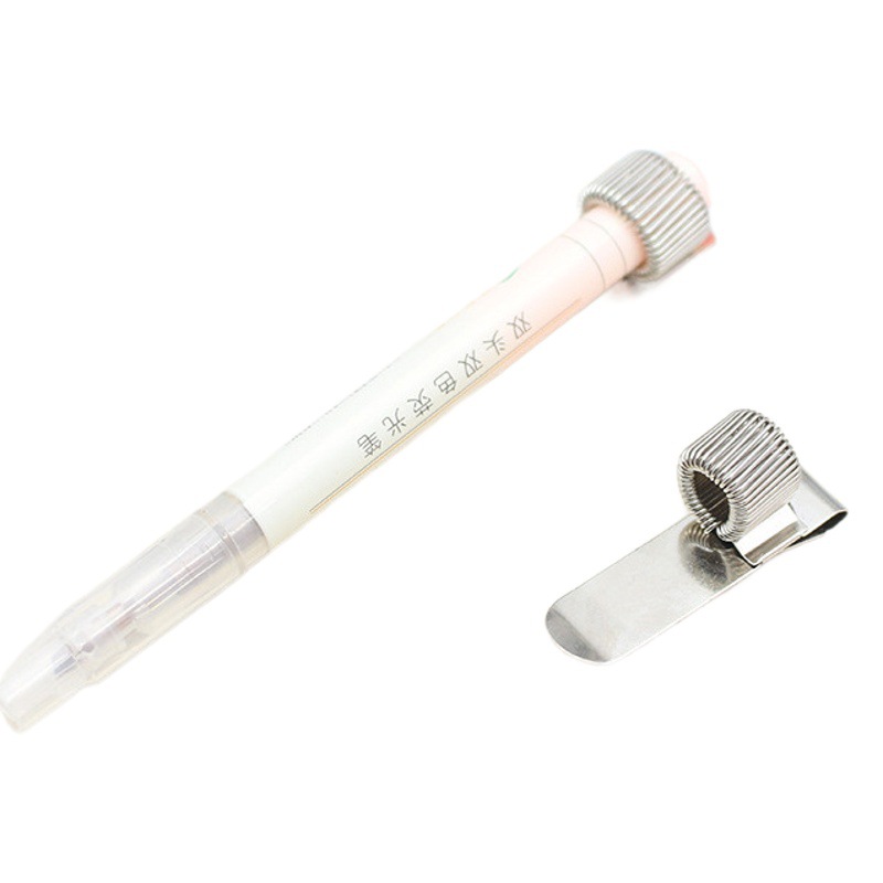 Amazon new retractable pen case creative easy pull buckle anti-lost anti-theft wire rope buckle metal Pen Holder