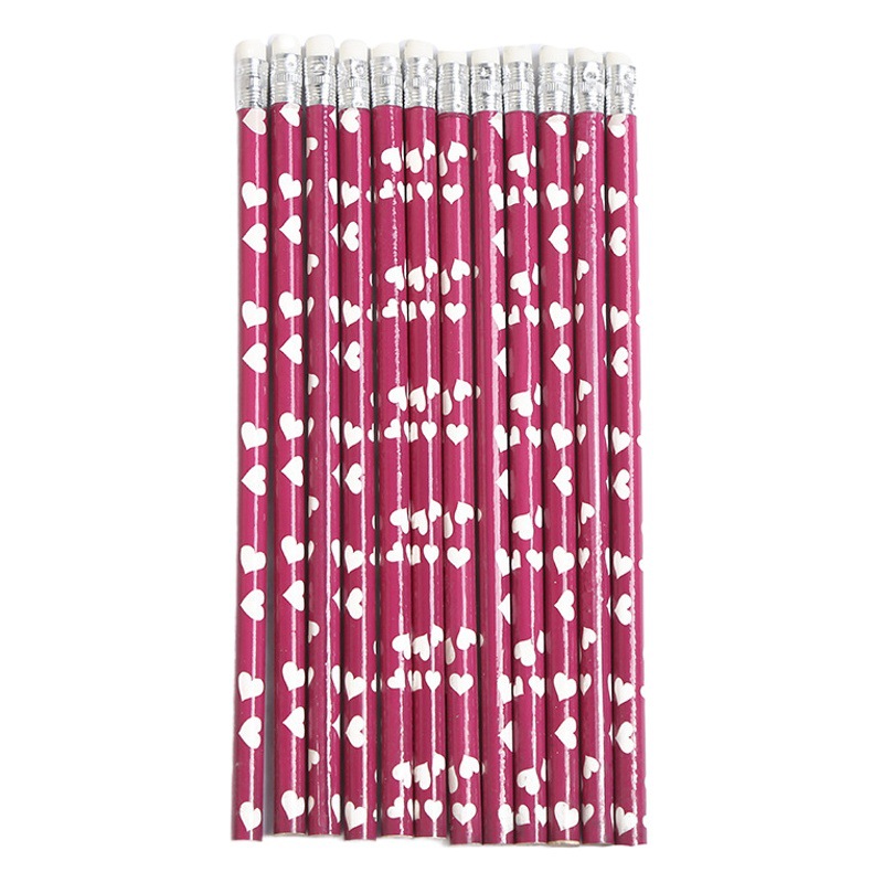 Valentine's Day Pencil Love Pencil Eraser Pencil Sharpener HB shrink film Christmas Halloween student writing pen
