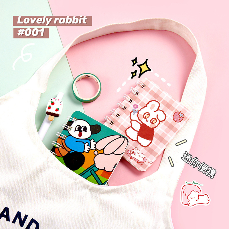 Picture of ins Creative Korean Coil Cartoon Mini Book Girl's Heart Cute Easy Pocket Learning Notebook T