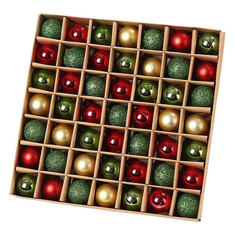 Christmas Balls 3cm 49 Pieces in a Carton Christmas Decorations Matte Pink Balls Christmas Tree Ornaments Electroplated Balls Round Balls