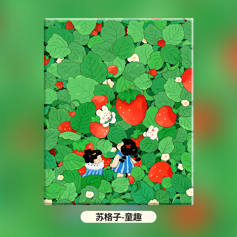 Picture of Su Plaid girlfriends × diy digital oil painting acrylic filling hand-painted handmade spring healing decompression oil color painting