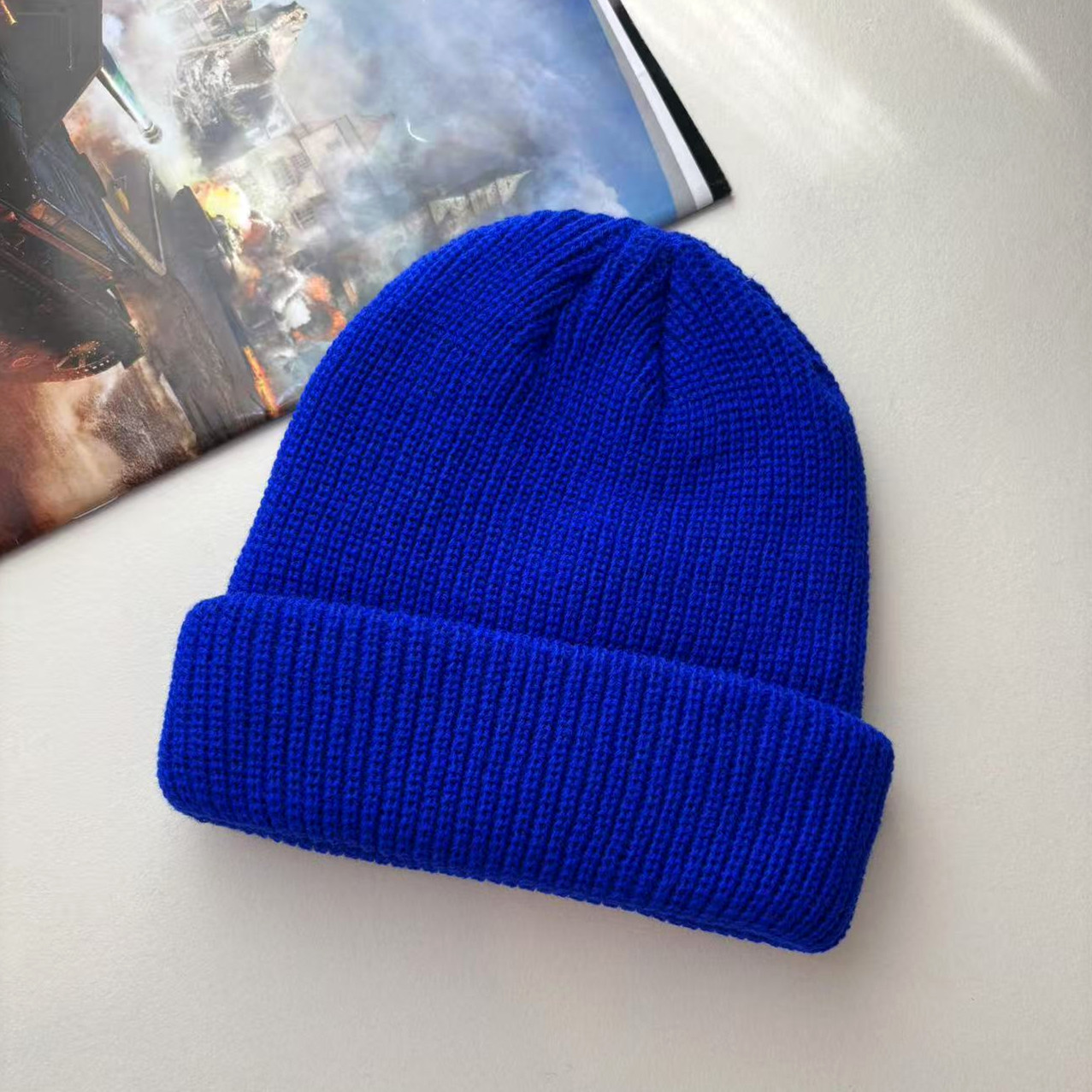 Picture of 2020 Cold Hat Men's Melon Hat Winter Women's Autumn and Winter Solid Color Watermelon Knitted Wool Hat Pullover Ski Hat