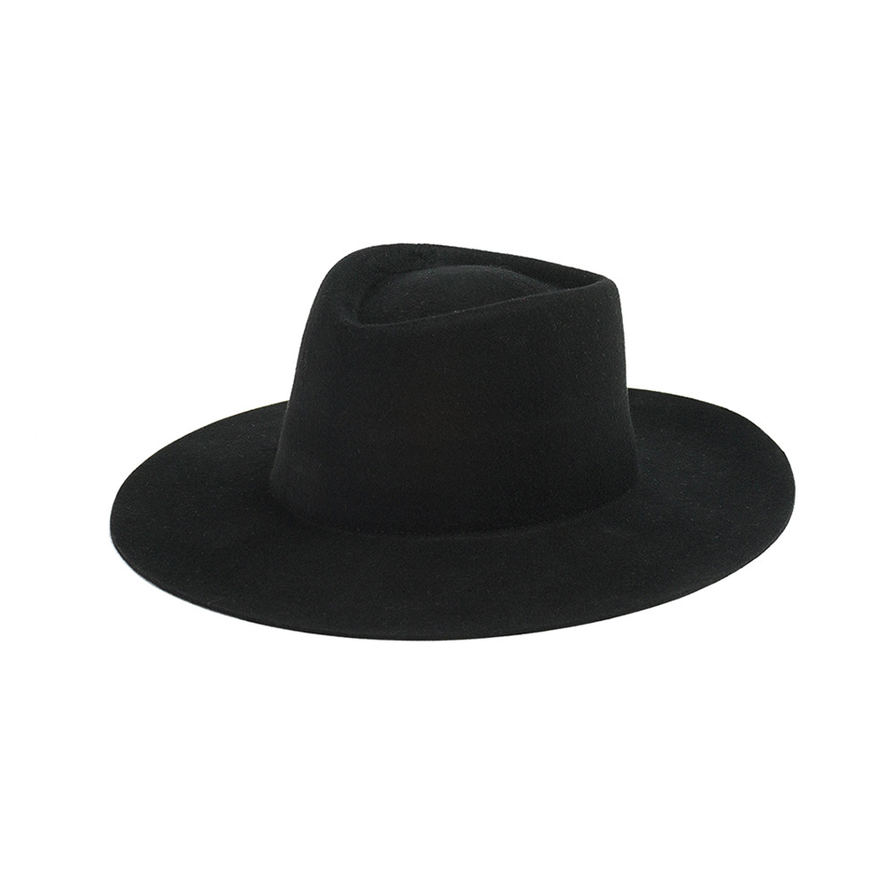 European and American autumn and winter New simple fashion bare wide brim wool Jazz hat outdoor travel warm modeling hat