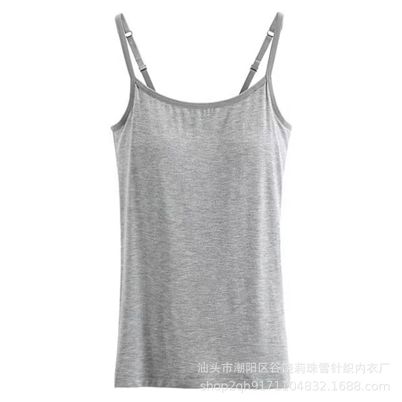 Picture of Modal Fixed Cup Camisole Women's Belt Chest Pad Thin Inner Small Strap Outer Wear Women's Undershirt Underwear