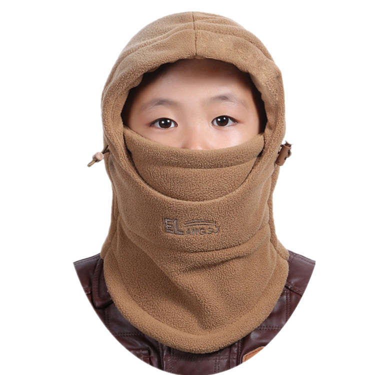 Picture of Hat Autumn and Winter Genuine Kidsren's Neck Scarf Hood Double-Layer Thickeneded Cold-Proof Warm Hat Kidsren Going to School Windproof Hood