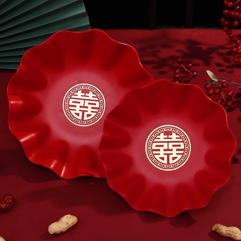Wedding Fruit Plate, Wedding Candy Plate, Special Living Room, Red Wedding Plate, Wedding Supplies Collection, 2024 New Style