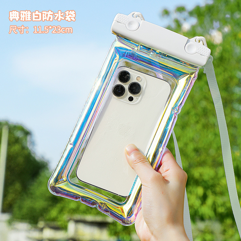 Picture of Laser Airbag Waterproof Bag Touch Screen Underwater Photography Swimming Hot Spring Water Park Drifting Mobile Phone Universal Bag