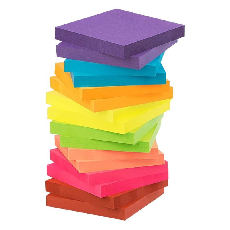 Fluorescent color 76*76 sticky note tearable and writable message student note paper N times note note office