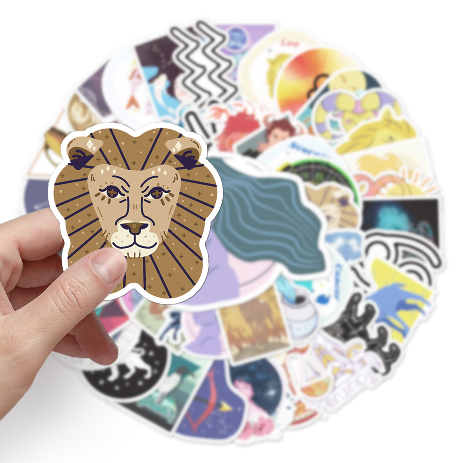 Picture of 50 pieces of twelve constellations graffiti stickers personalized cross-border cartoon fantasy DIY skateboard luggage stickers waterproof