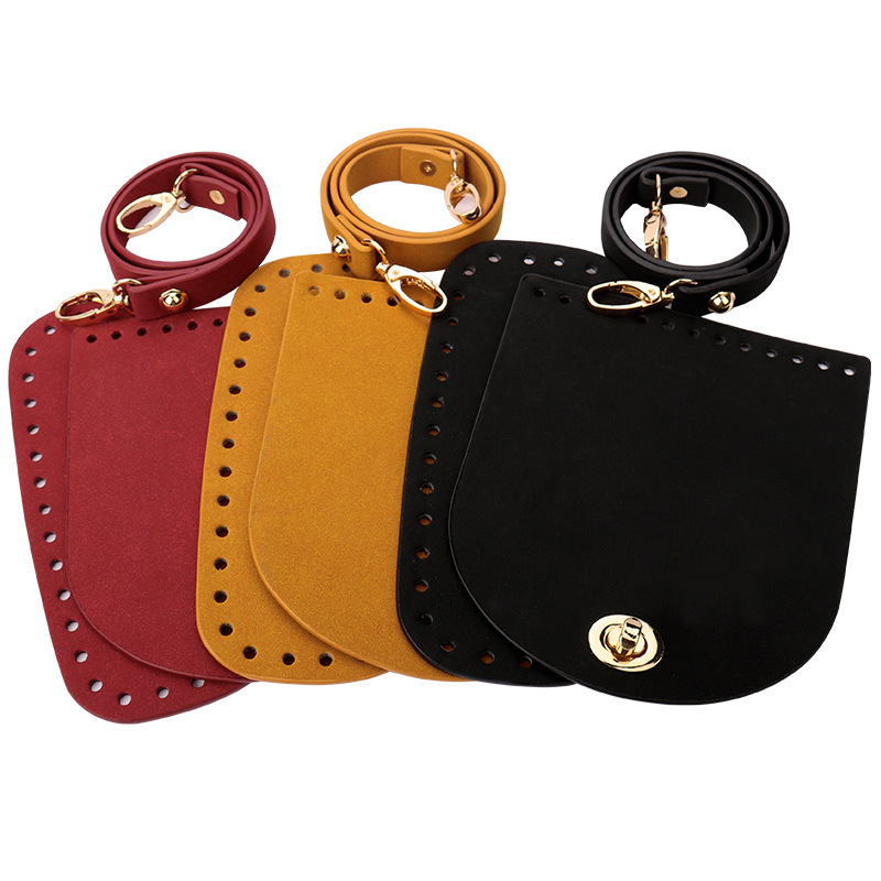 Picture of New Hand-Woven Bag Bottom Cover Long Shoulder Strap Accessories DIY Pin Hook Rattan Homemade Woven Bucket Bag
