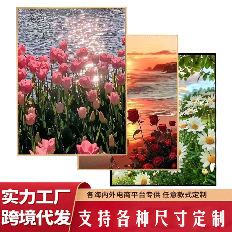 Landscape Tulip DIY Digital Oil Painting Living Room Flower Animation Large Hand-Painted Oil Paint Decorative Painting Coloring Painting