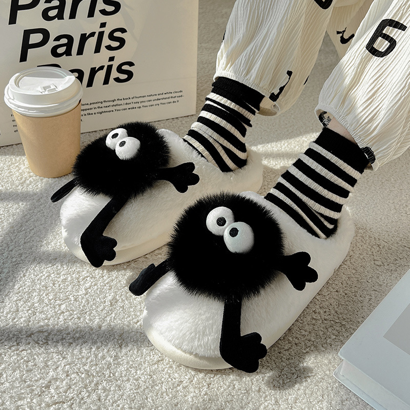 briquettes cotton slippers women autumn and winter couples home indoor plush warm soft soles non-slip wool slippers men wholesale