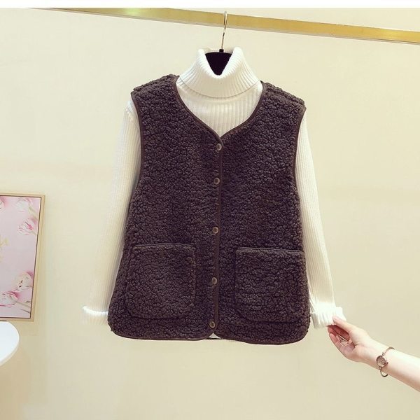 Picture of 2023 Winter New Style Gentle Vest Round Neck Single-Breasted Vest Jacket Slimming Look Cashmere Cardigan for Women