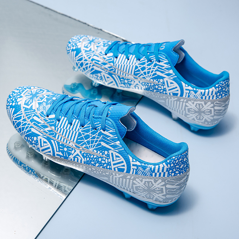 Picture of Cross-Border High-Top Adult Football Shoes for Men and Women Tf Broken Spikes Artificial Turf Ag Long Spikes Student Training Football Shoes Wholesale