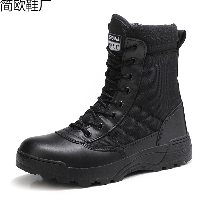 Cross-border Daifa 23 Cross-border Autumn and Winter Black Men's Non-slip Flat Heel Export free size in stock Thickened High-top Viscose Shoes