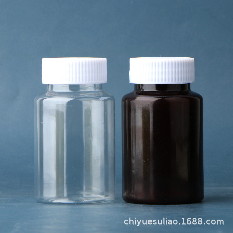 Picture of Wholesale 120ml ml plastic transparent big mouth bottle sealed capsule bottle medicine bottle plastic liquid bottle PET wide mouth bottle