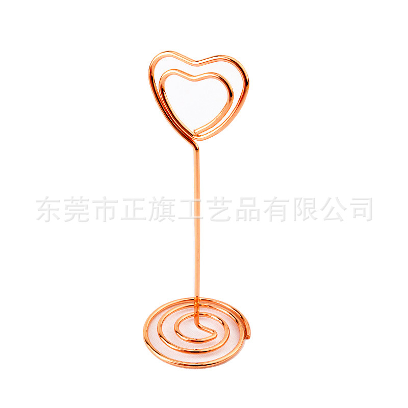 Picture of Amazon Hot Selling Creative Metal Card Holder Heart-Shaped Notes Holder Table Number Card Holders