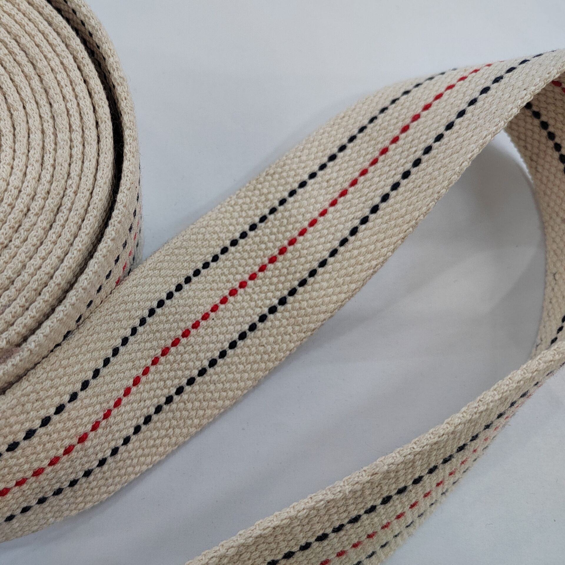 Customized Cotton Webbing 5cm Wide 2.2mm Thick Cotton Webbing Extra Thick Bead Pattern Belt Thickeneded Plain Webbing Edge Belt