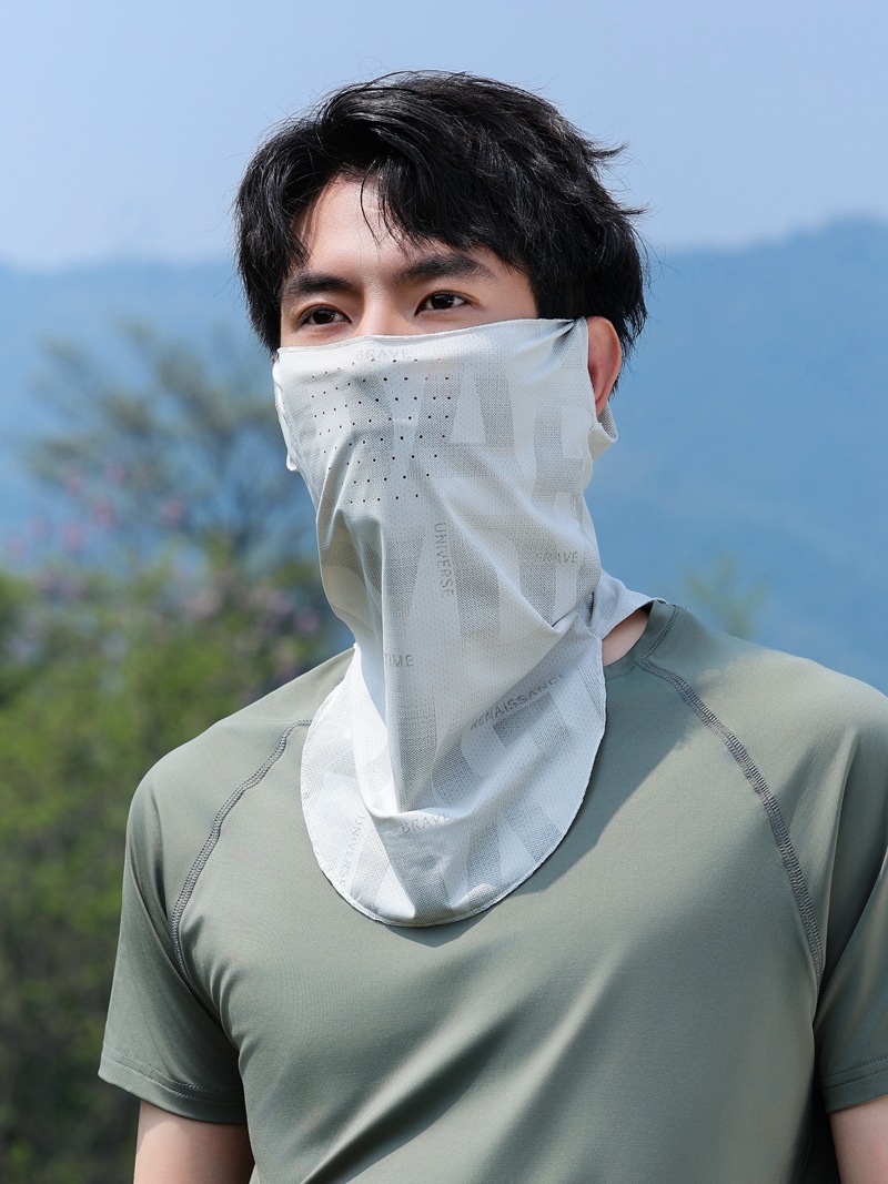 Nylon outdoor sunscreen mask for men and women summer UV protection neck breathable face mask cycling running ear mask