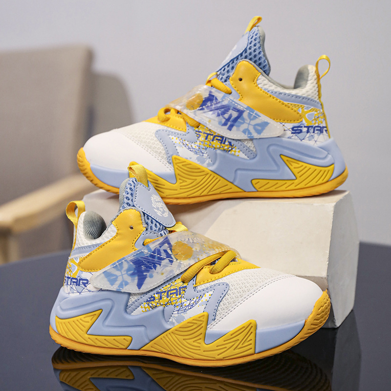 Boys' Shoes Autumn 2025 New Children's sneaker Middle and Large Children's Basketball Shoes Boys Training Shock Absorbing Running Shoes