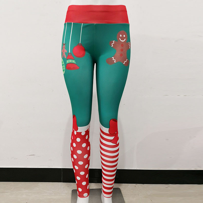 Picture of Wish Amazon cross-border new Christmas printing popular hip lifting high waist fitness sports leggings pencil pants for women