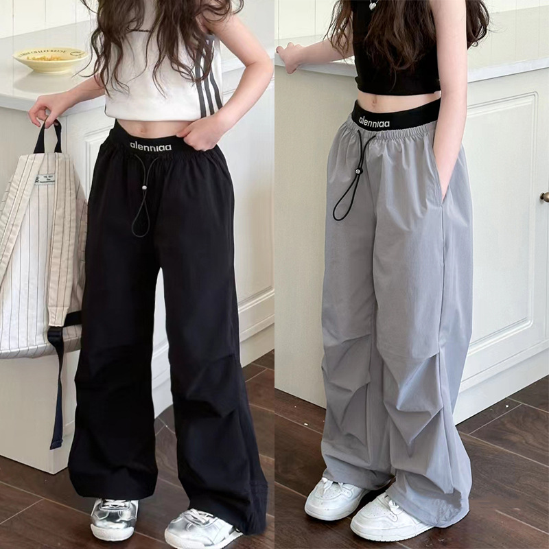 Girls' Work Pants Children's Wear 2024 Summer New Children's Quick-drying Sports Casual Pants Boys' Straight Pants