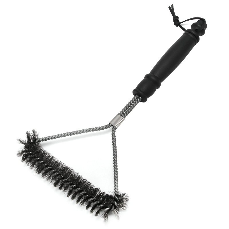 Picture of Spot Amazon barbecue grill brush 12 inch triangle steel wire barbecue cleaning brush household commercial barbecue sponge brush