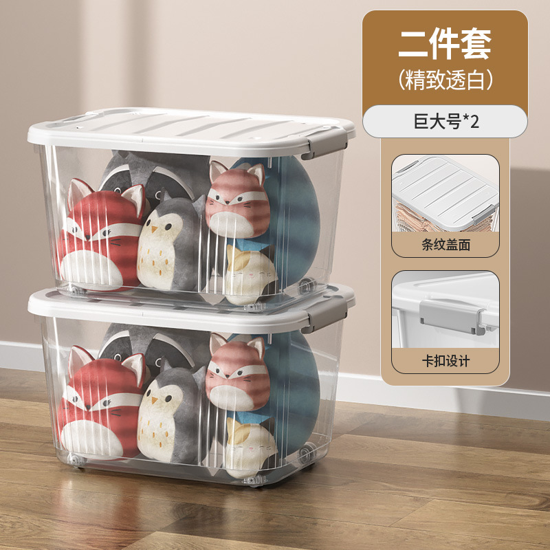 Picture of Transparent Storage Box Plastic Box with Lid Satchel Storage Box Large and Small Clothing Storage Box Organizer Box with Lid