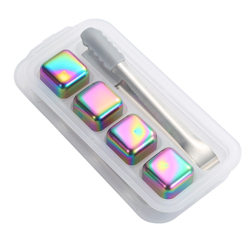 Picture of Cross-border 304 stainless steel ice cubes quick-frozen metal ice cubes suit titanium-plated golden ice wine stone whiskey stone ice particles