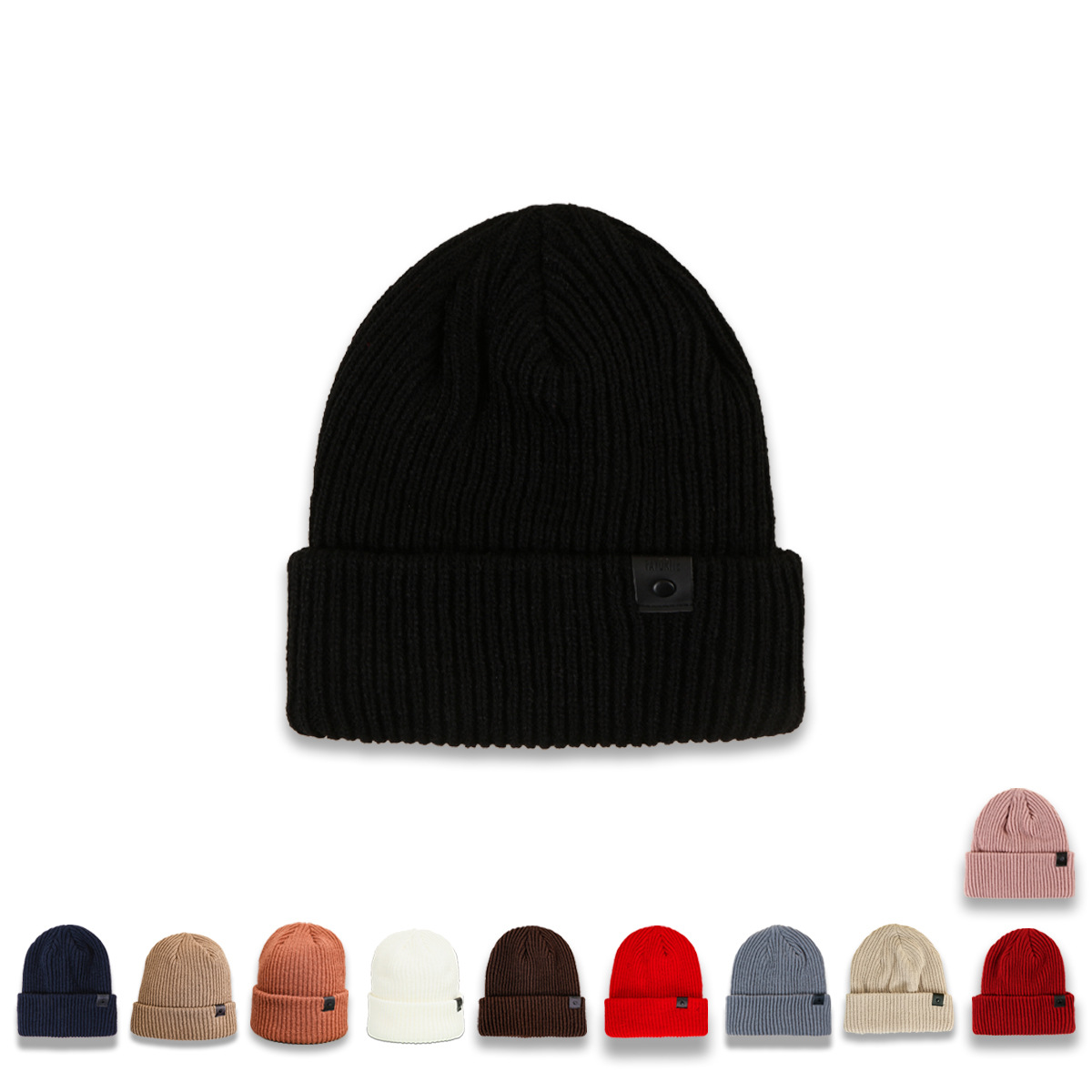 Autumn New Wool Hat Women's Simple Fashion Warm Leather Buckle Simple Knitted Hat Cold-proof Hat Japanese All-match Men