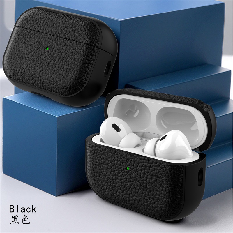 Picture of Suitable for Airpodspro3 Protective Cover Apple Pro2 Second Generation Leather Bluetooth Soft Shell Airpods4 Headphone Shell