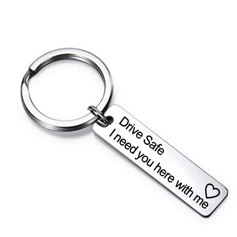 Cross-border Europe and the United States Safe driving stainless steel keychain Drive Safe good driving business gifts