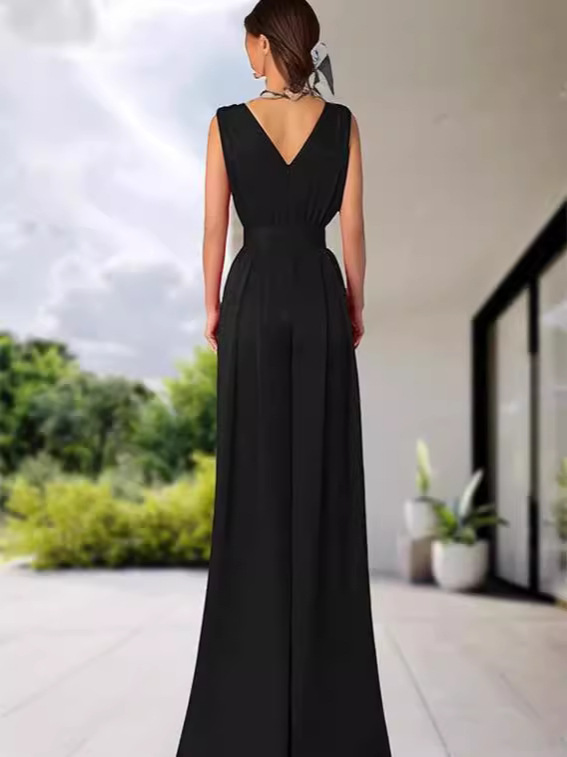 Picture of 2024 Cross-border Foreign Trade Spring and Summer Chinese Style Long Dress New Chinese Style Jumpsuit V-Neck Mid-waist Temperament Commuter Jumpsuit