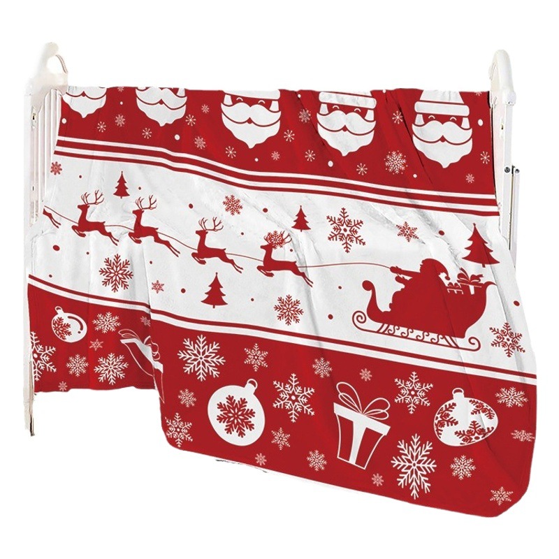 Christmas Flannel Printed Blanket Office Nap Blanket Cover Blanket Air-conditioning Blanket Wholesale Blanket Sofa Blanket