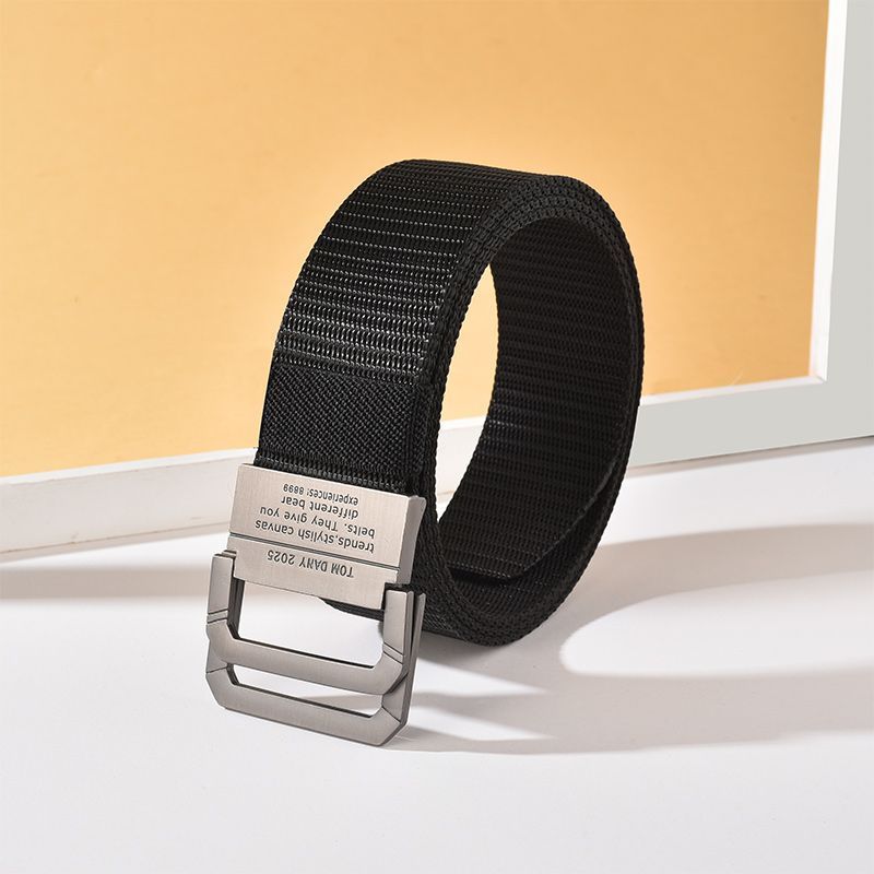 New belt men's and women's belt ins fashionable double-loop canvas Korean-style student youth all-match leisure summer outdoor
