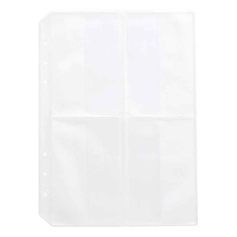 A5A6Pvc Six-Hole Frosted Loose-Leaf Storage Bag Document Sticker Bill Business Card Book Card Bag Standard Hole Insert Bag