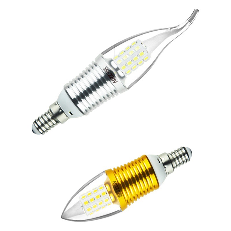 led candle bulb Starry Sky pointed bubble e14 small screw pull tail crystal chandelier light source 5W7W9W energy-saving bulb