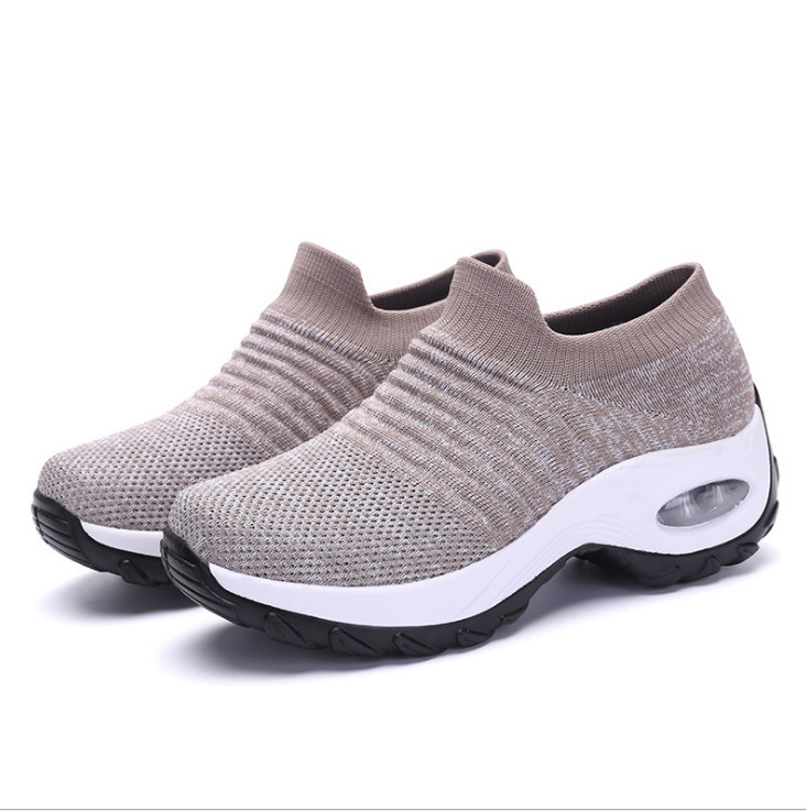 Picture of Cross-Border Hot Style Large Size Women's Shoes Air Cushion Fly Woven Casual Shoes Slip-On Shoes Fashion Rocking Shoes Quanzhou Sports Shoes